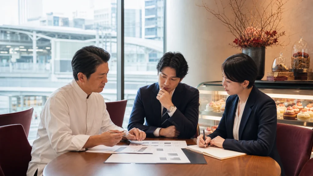 うかいと京王電鉄の第三者割当増資事例について資金使途と地域連携を検討する担当者