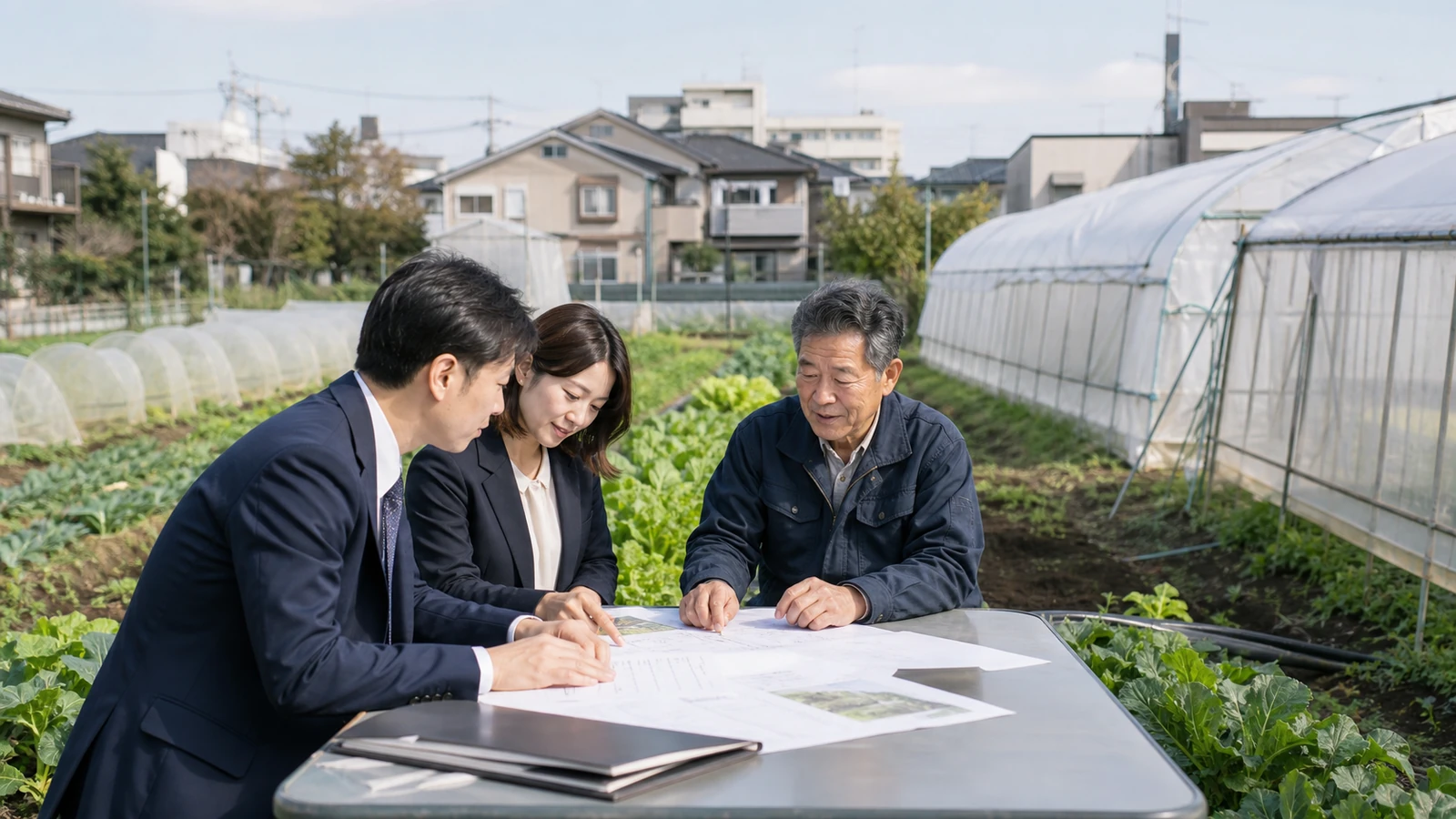 調布の都市農業M&Aで農地台帳と承継計画を確認する農業者と専門家